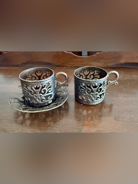 Other - TURKISH ARABIC COFFEE CUP HOLDER Comes With One Saucer That’s Broken